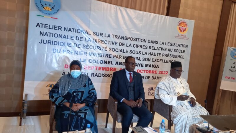 Conférence interafricaine de la prévoyance sociale (CIPRES) : Le Mali enclenche le processus de transposition dans sa législation