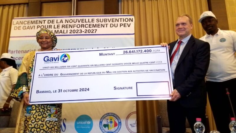 Mali: GAVI octroie plus de 26 milliards de FCFA au MSDS pour l’extension de la couverture vaccinale