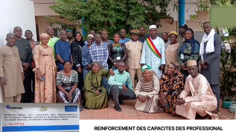 Mali-Santé mentale et soutien psychosocial (SMSPS) : La COMADE outille des acteurs communautaires et de la protection de l’enfant à Mopti